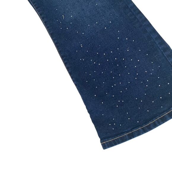 RM Rebecca Minkoff Dark Wash Rhinestone Embellished Jeans - Size 14 - Picture 6 of 7